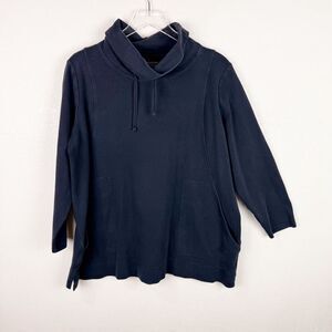 Eileen Fisher Black Sweatshirt Pullover Shirt 1X Artsy Lagenlook